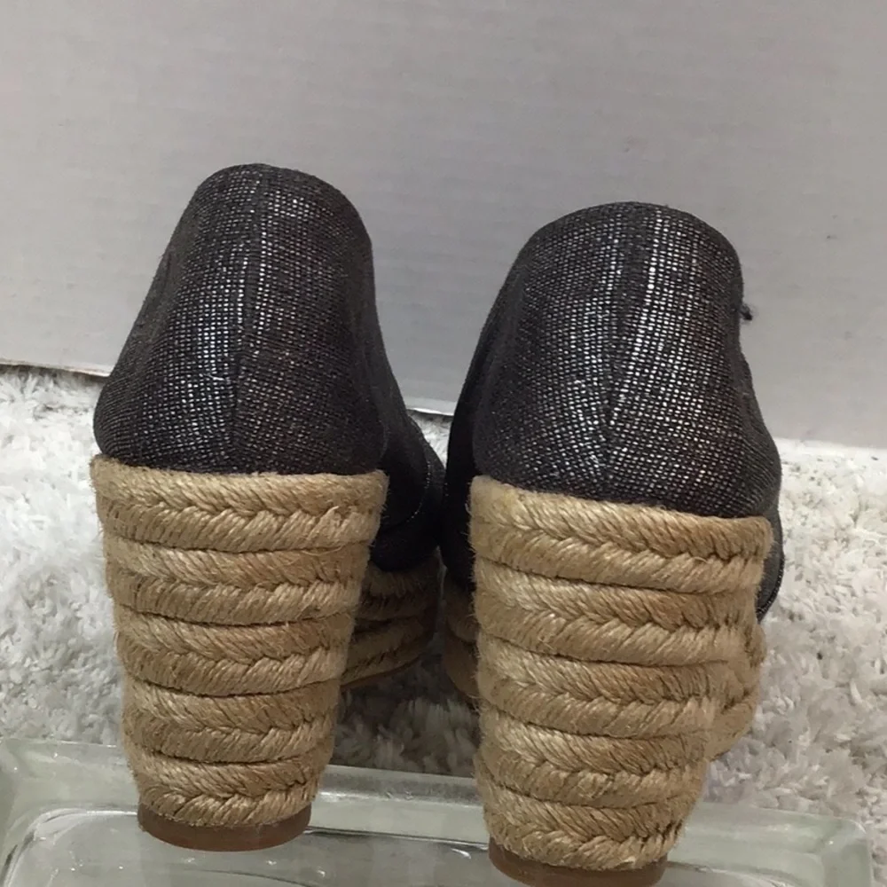 Tory Burch Filipa metallic espadrille wedge 5.5
